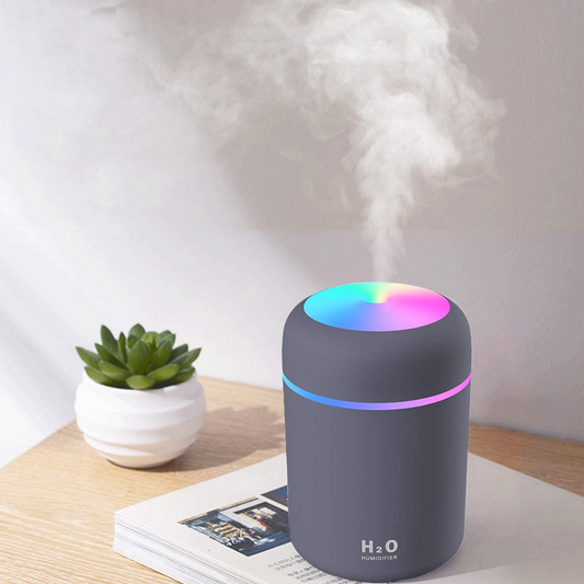 Humidificador LED Portátil Negro – USB Compacto