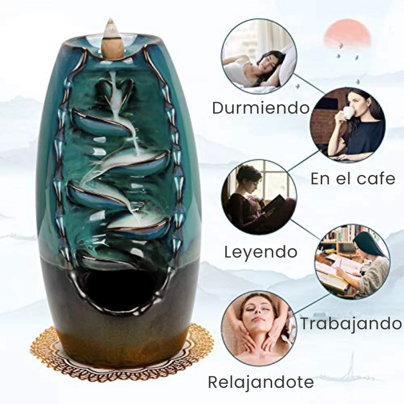 Cascada Relajante con Quemador Cerámico
