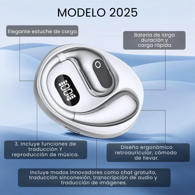 Auriculares Inteligentes Traductores en Tiempo Real (138 Idiomas)
