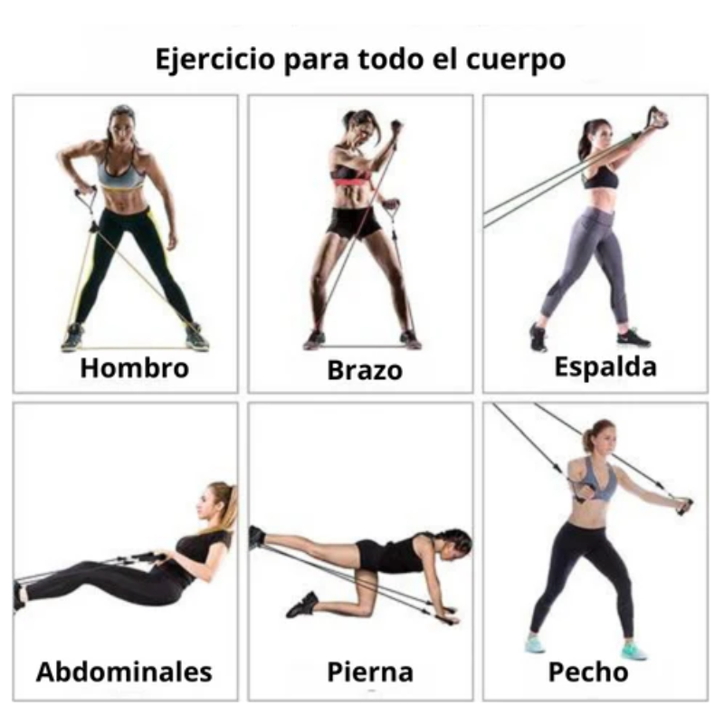 Bandas Elásticas de Ejercicio con Accesorios