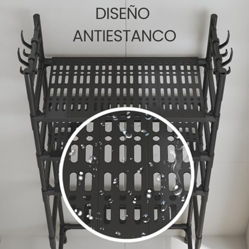 Estantería Sobre Lavadora de 3 Niveles – Negro