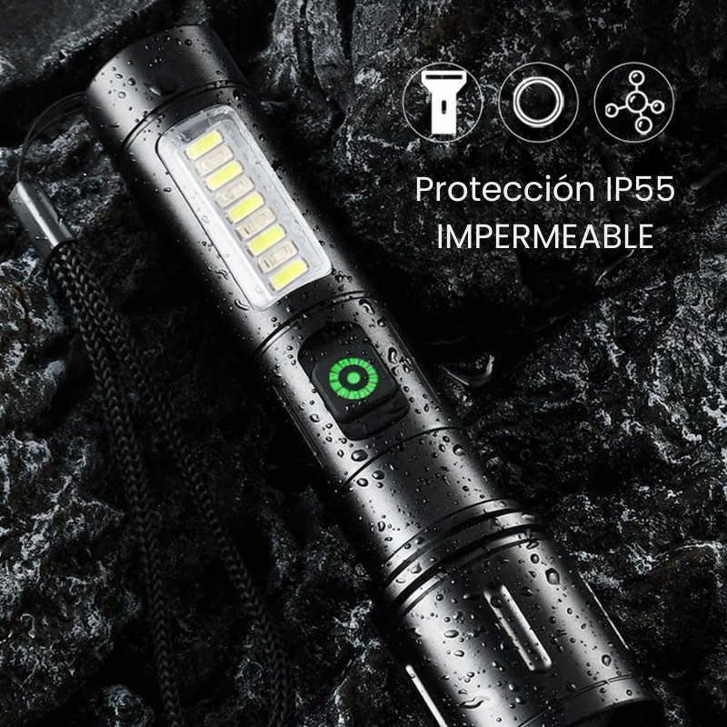 Linterna LED de alta potencia recargable