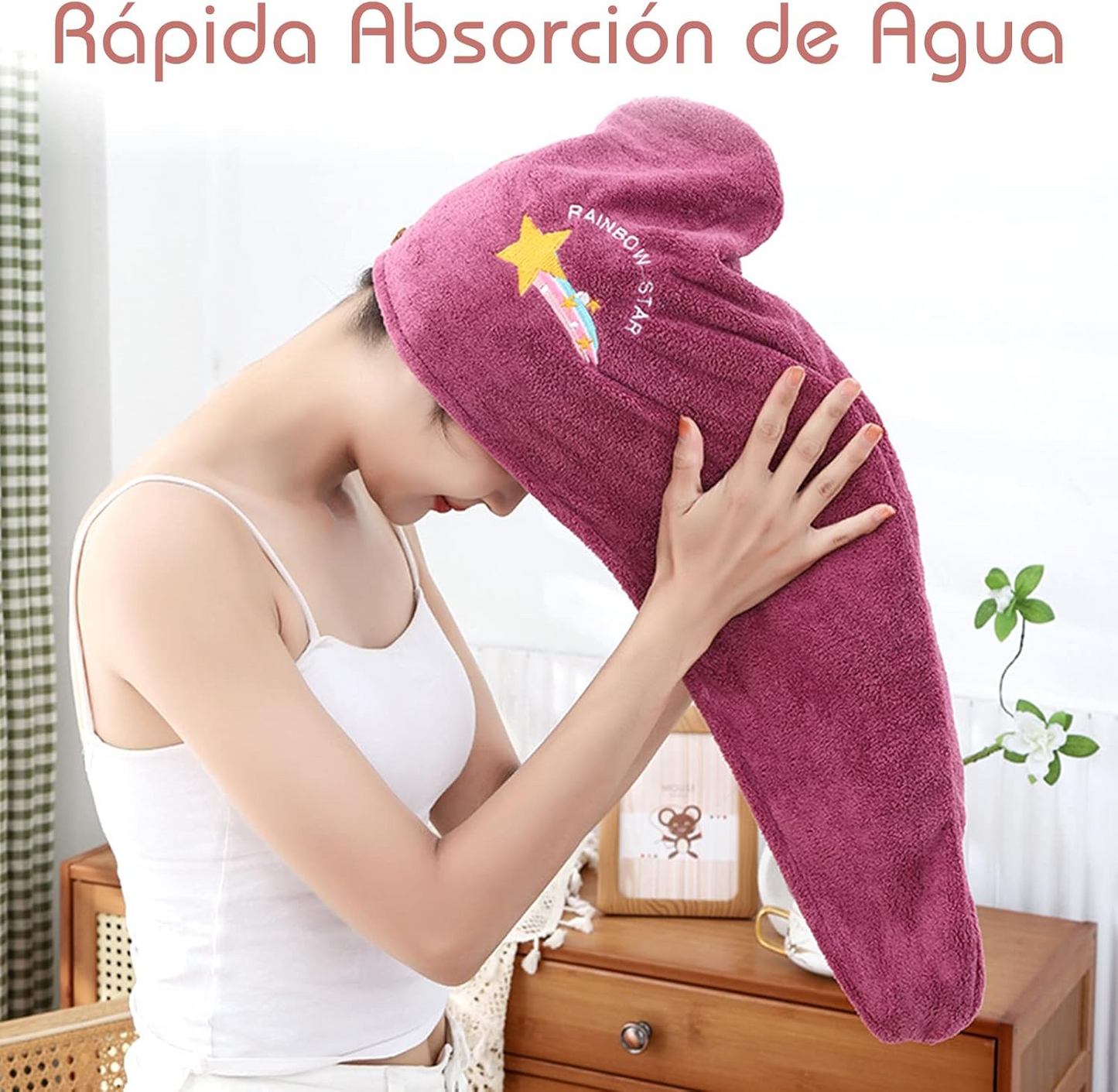 Set de 2 Toallas Turbante para el Cabello (Colores Surtidos)