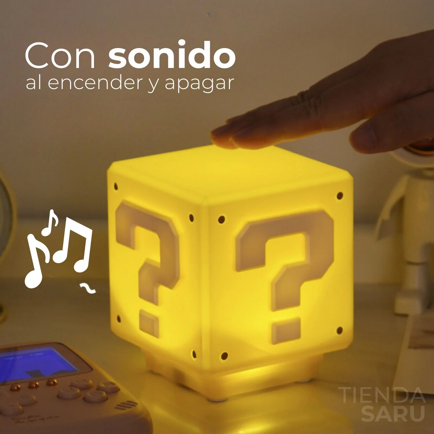 Lámpara LED Caja Misteriosa – Luz Nocturna con Música
