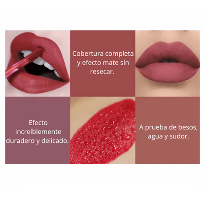 Set de 6 Pintalabios Mate – Tonos Intensos que Duran