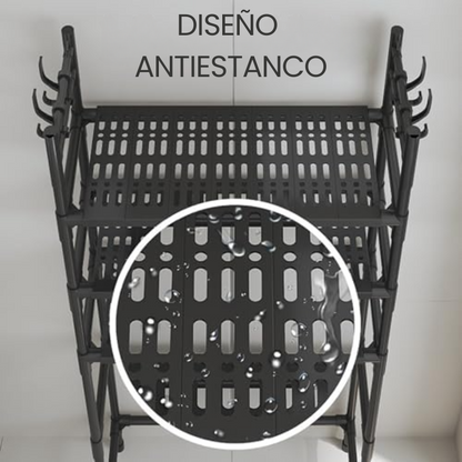Estantería Sobre Lavadora de 3 Niveles – Negro